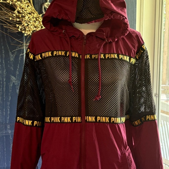 Victoria Secret Pink full zip mesh campus jacket size XS could fit larger. - Picture 2 of 12